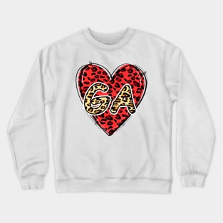 Love GEORGIA Leopard Heart GA Crewneck Sweatshirt